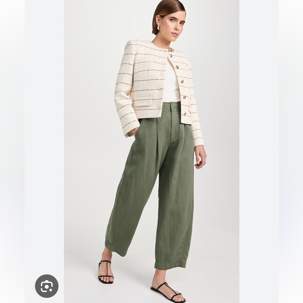 Apiece Apart Petite Bari Crop Trousers - Thyme
